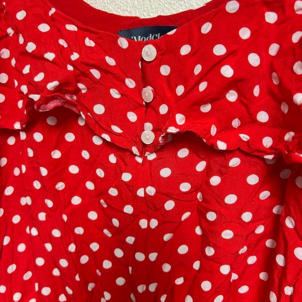 Vintage Inspired ModCloth red with white polka dot dress in a size L - Picture 2 of 4
